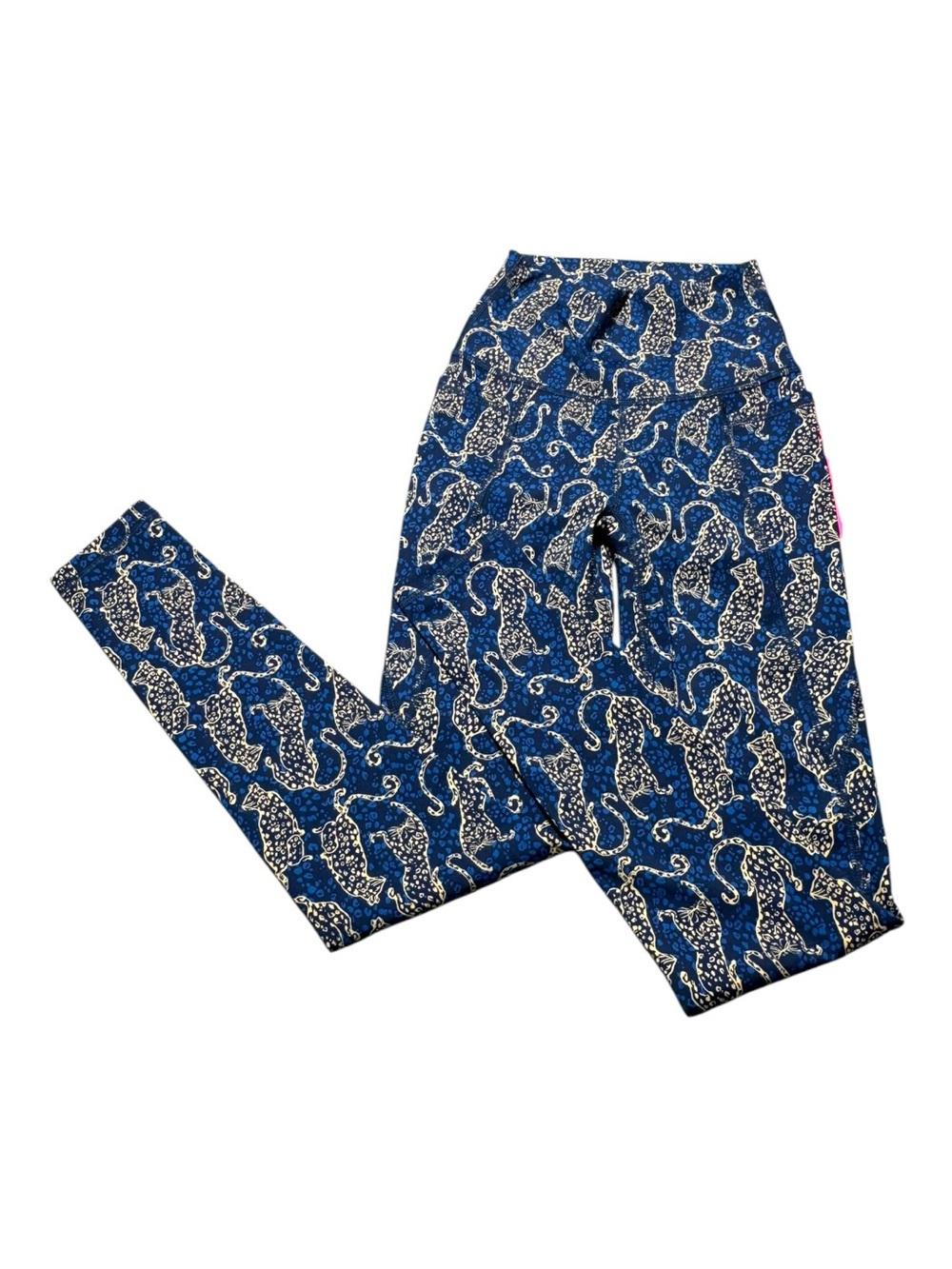 NWT Lilly Pulitzer Luxletic leggings XXS "Low Tide Navy" blue animal print